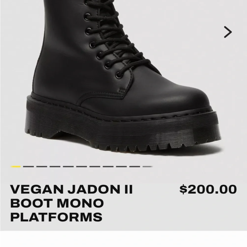 Vegan Doc Marten Jadon II Black Platform Combat/Moto Boots - Picture 2 of 8